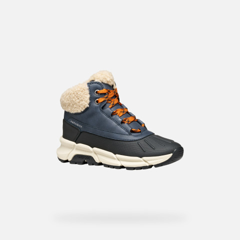 Winter boots FLEXYPER PLUS ABX JUNIOR Navy/Dark Orange - image number 2 | GEOX