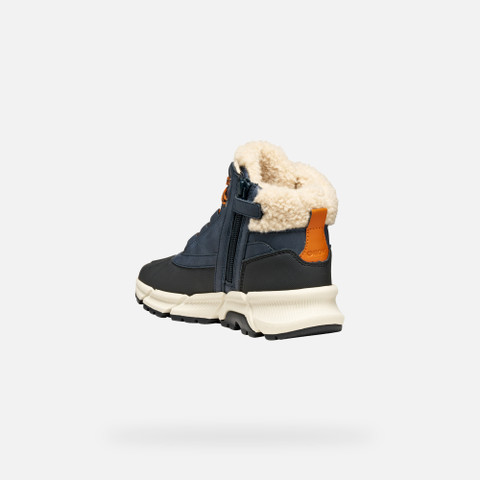 Winter boots FLEXYPER PLUS ABX JUNIOR Navy/Dark Orange - image number 3 | GEOX