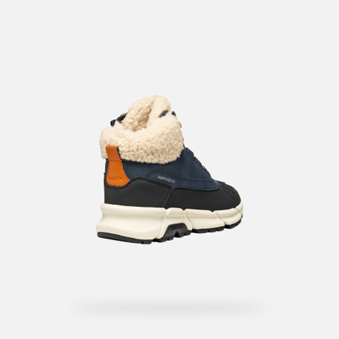 Winter boots FLEXYPER PLUS ABX JUNIOR Navy/Dark Orange - image number 4 | GEOX