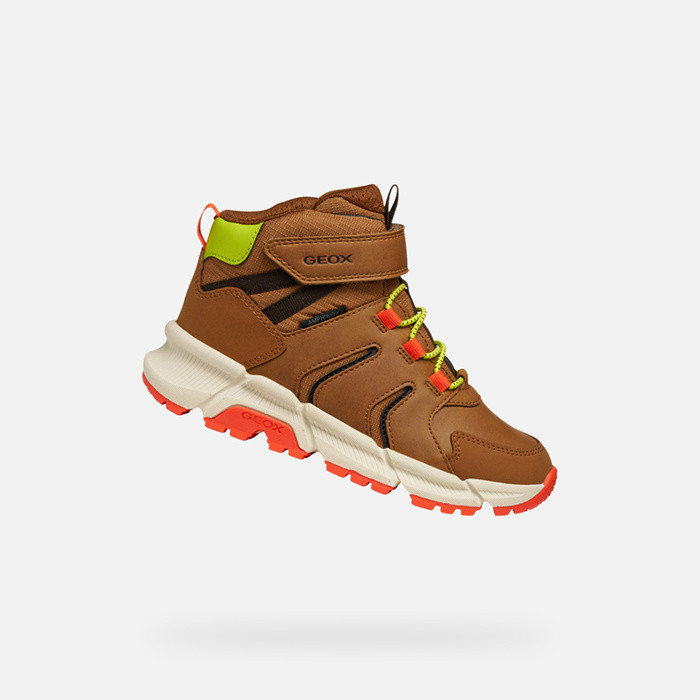 Mid calf boots FLEXYPER PLUS ABX BOY Brown/Orange | GEOX