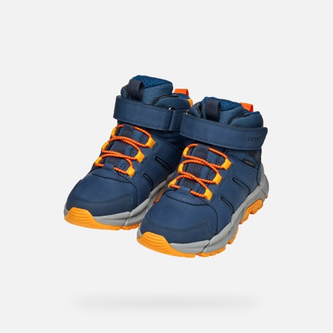 Mid calf boots FLEXYPER PLUS ABX BOY Denim/Orange - image number 7 | GEOX