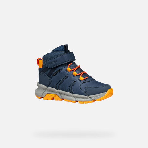 Mid calf boots FLEXYPER PLUS ABX BOY Denim/Orange - image number 2 | GEOX