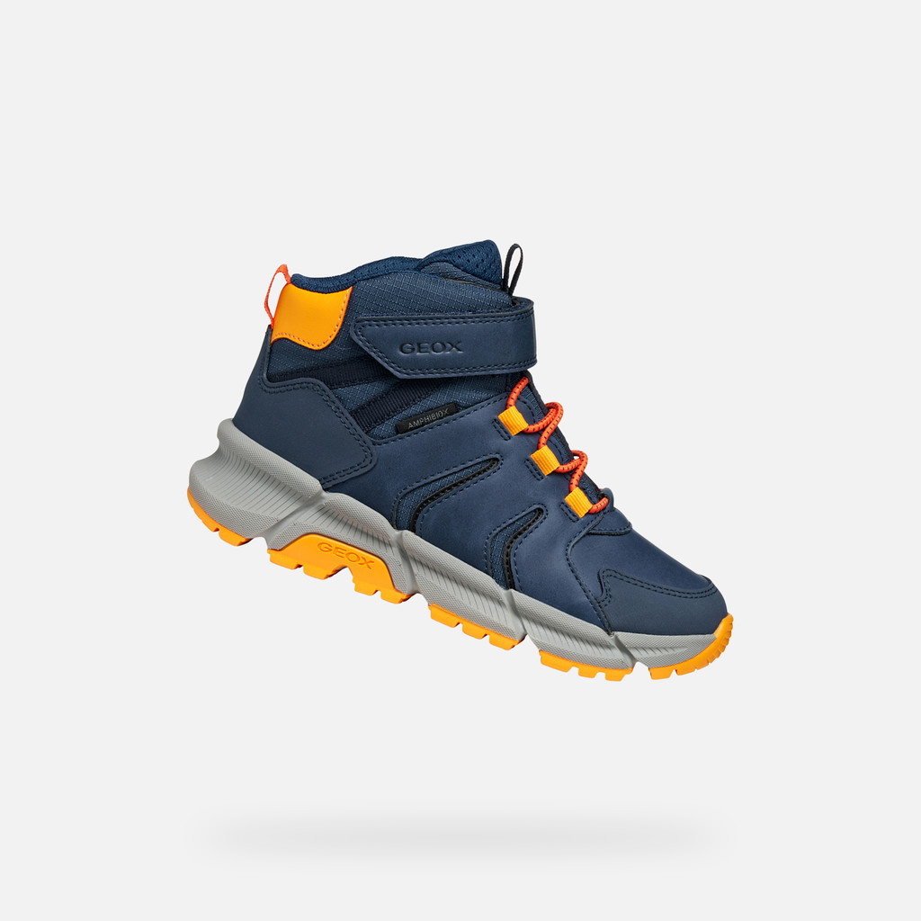 Mid calf boots FLEXYPER PLUS ABX BOY Denim/Orange - image number 0 | GEOX
