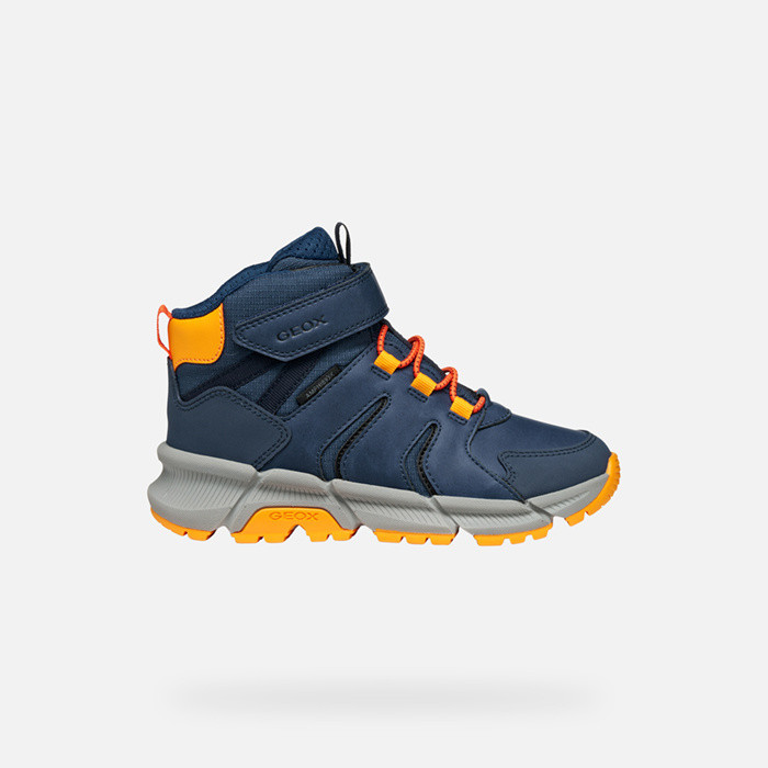 Mid calf boots FLEXYPER PLUS ABX BOY Denim/Orange | GEOX