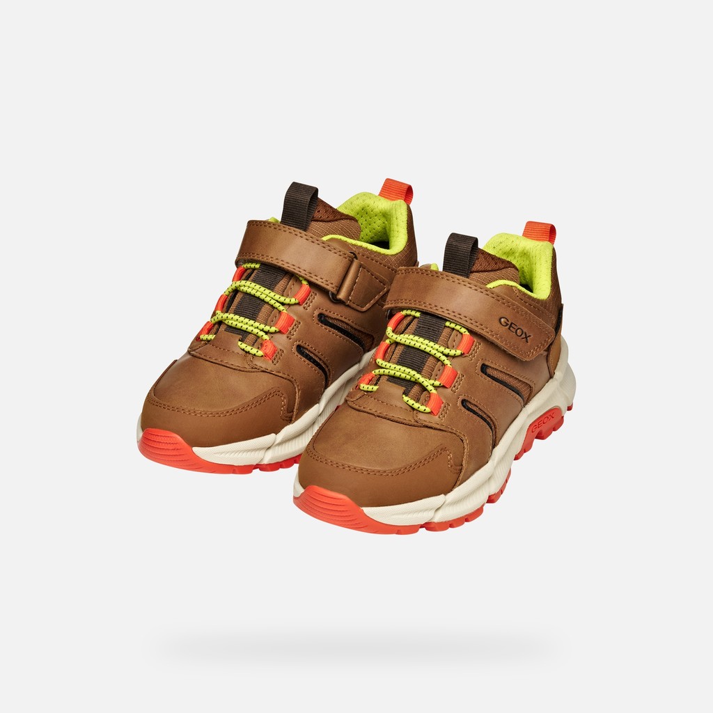 Sneakers basse FLEXYPER PLUS ABX BAMBINO Marrone/Arancione - image number 7 | GEOX