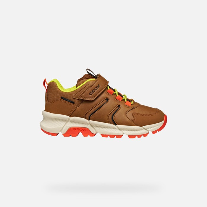 Low top sneakers FLEXYPER PLUS ABX BOY Brown/Orange | GEOX