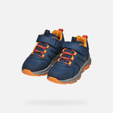 Low top sneakers FLEXYPER PLUS ABX BOY Denim/Orange - image number 7 | GEOX
