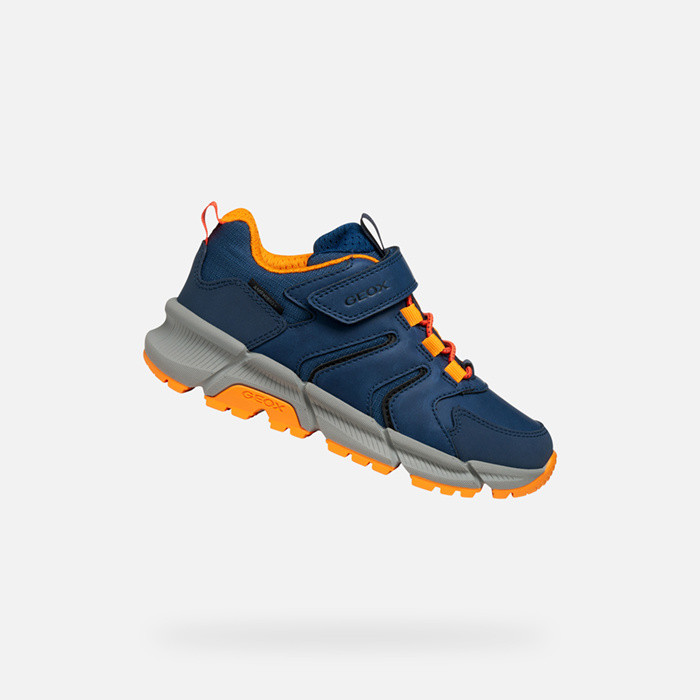 Low top sneakers FLEXYPER PLUS ABX BOY Denim/Orange | GEOX