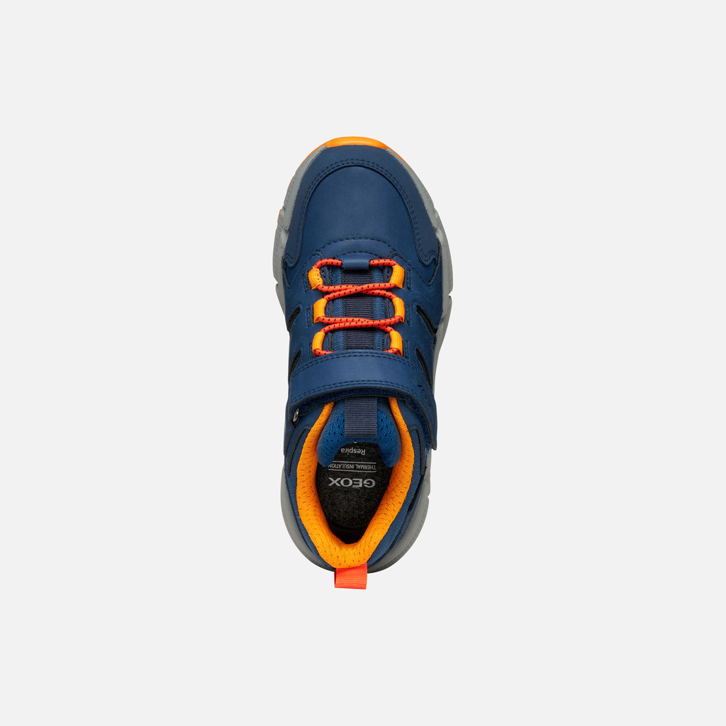 Low top sneakers FLEXYPER PLUS ABX BOY Denim/Orange - image number 5 | GEOX