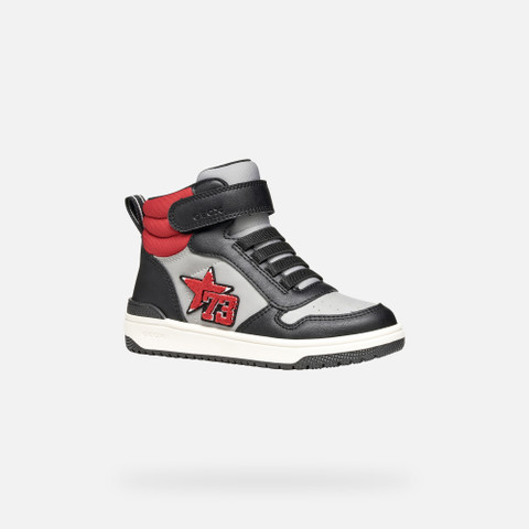 High top sneakers WASHIBA BOY Grey/Black - image number 2 | GEOX