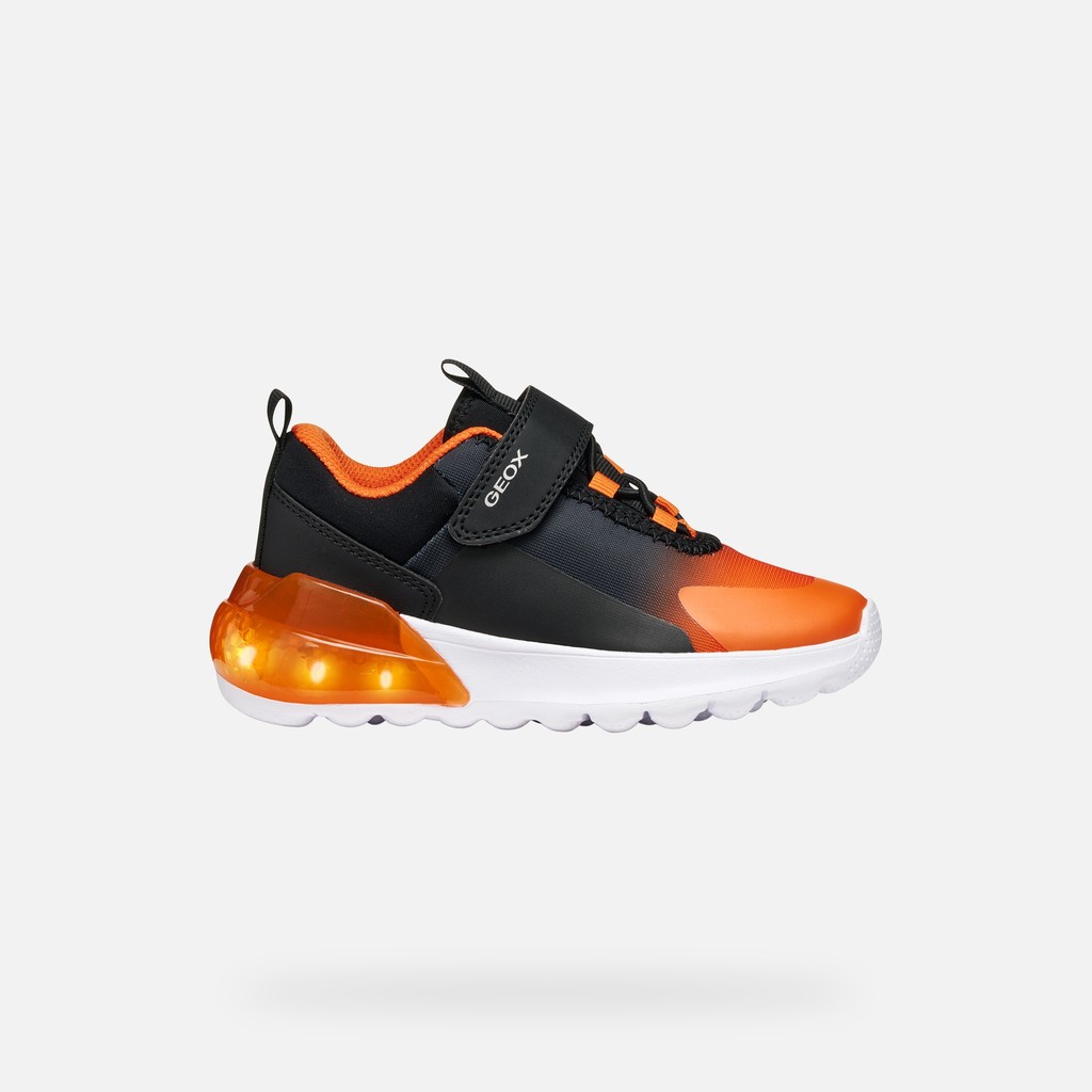 Shoes with lights ACTIVART ILLUMINUS BOY Black/Orange - image number 8 | GEOX
