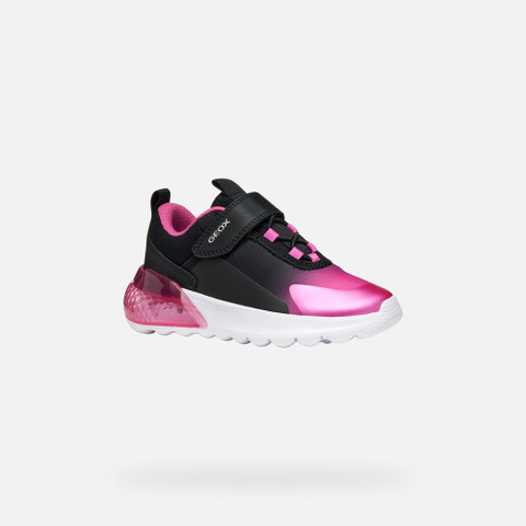 Shoes with lights ACTIVART ILLUMINUS JUNIOR Black/Fuchsia - image number 3 | GEOX
