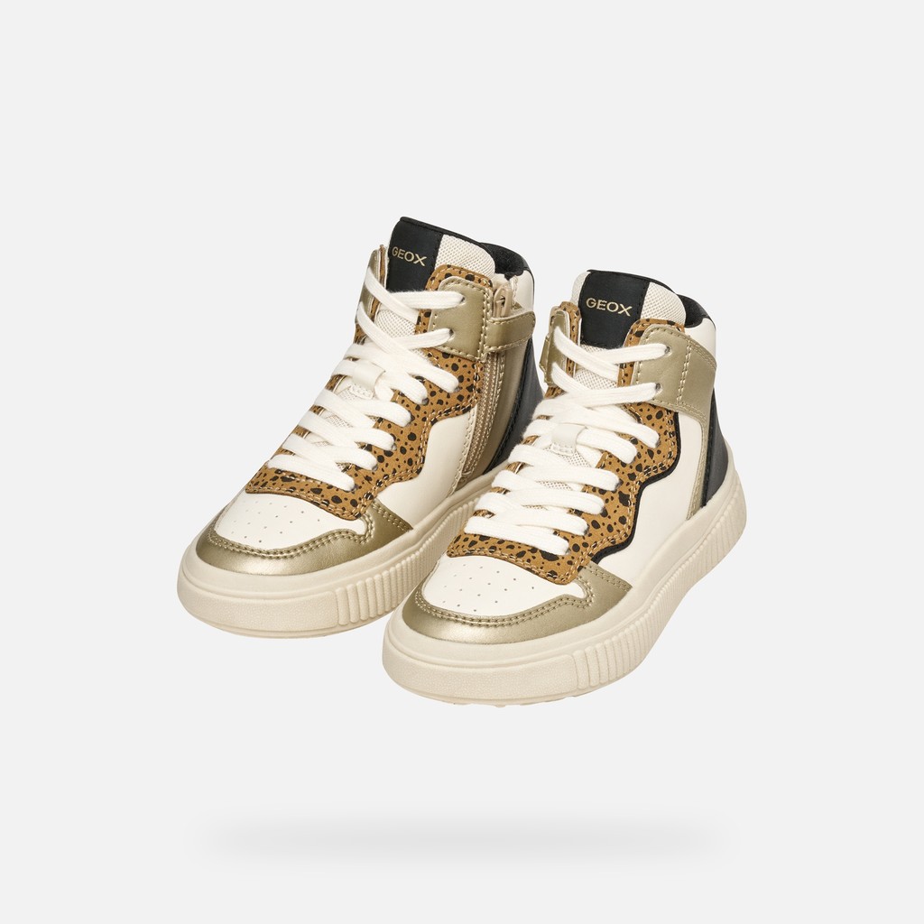 High top sneakers LAQUINNY GIRL Light ivory/Platinum - image number 8 | GEOX