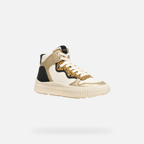 High top sneakers LAQUINNY GIRL Light ivory/Platinum - image number 2 | GEOX