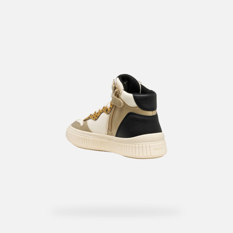 High top sneakers LAQUINNY GIRL Light ivory/Platinum - image number 3 | GEOX