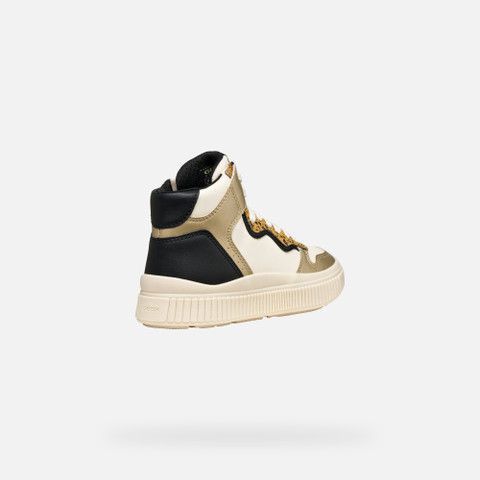 High top sneakers LAQUINNY GIRL Light ivory/Platinum - image number 4 | GEOX