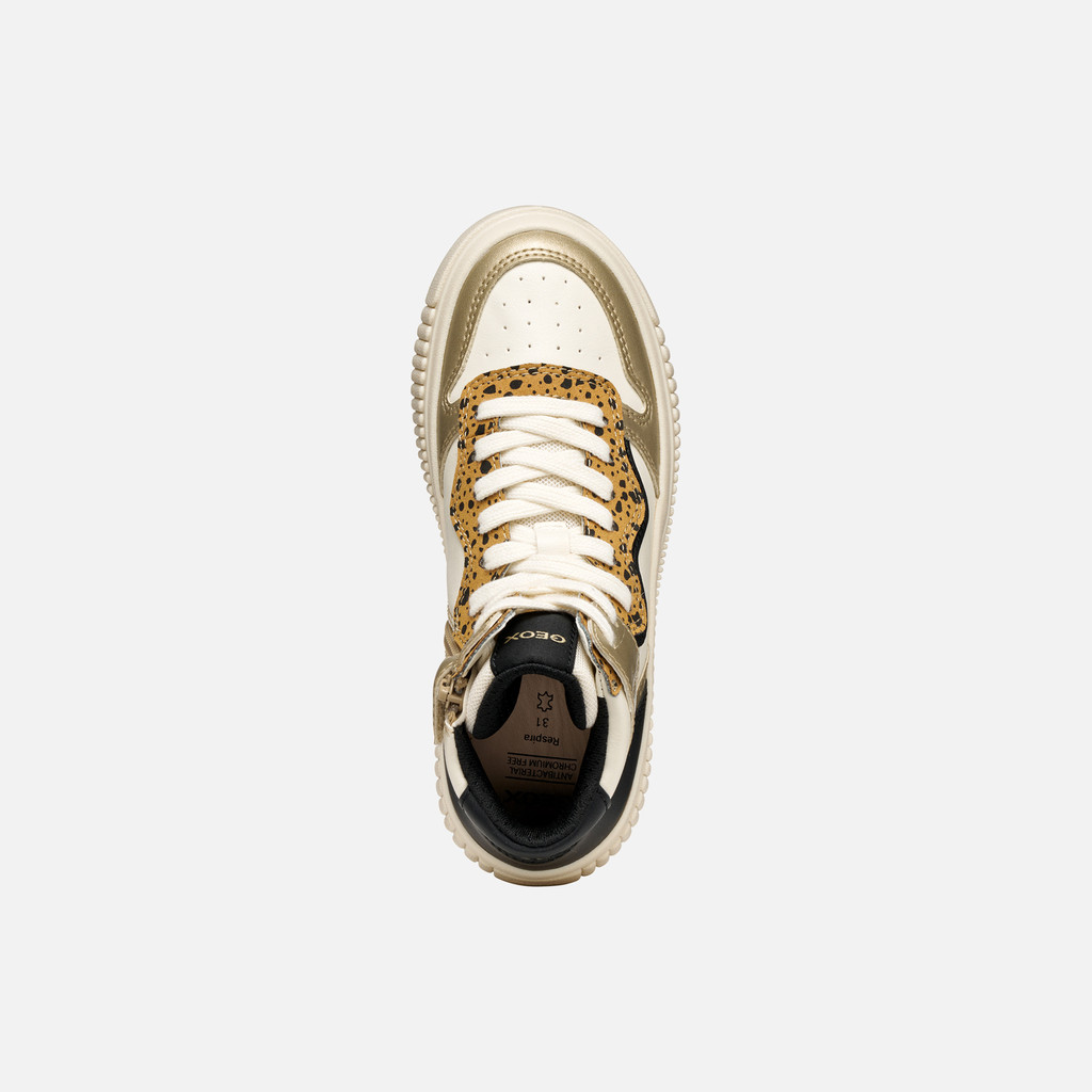 High top sneakers LAQUINNY GIRL Light ivory/Platinum - image number 5 | GEOX