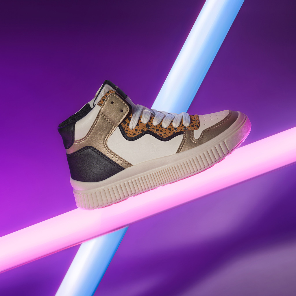 High top sneakers LAQUINNY GIRL Light ivory/Platinum - image number 8 | GEOX