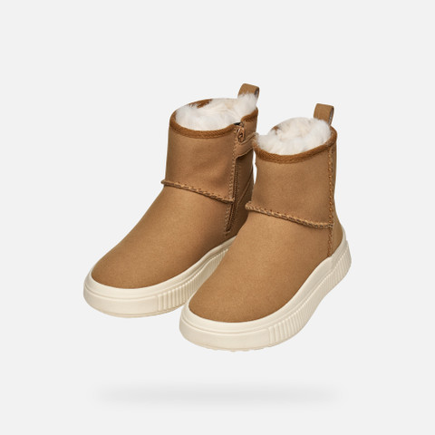 Fur-trimmed ankle boots LAQUINNY GIRL Whisky - image number 7 | GEOX