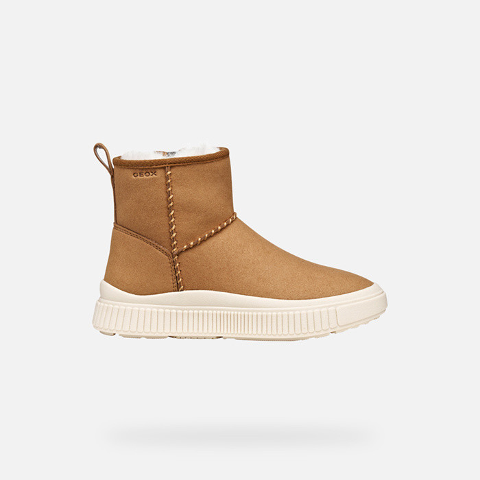 Fur-trimmed ankle boots LAQUINNY GIRL Whisky | GEOX