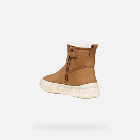 Fur-trimmed ankle boots LAQUINNY GIRL Whisky - image number 3 | GEOX