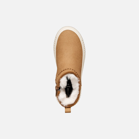 Fur-trimmed ankle boots LAQUINNY GIRL Whisky - image number 5 | GEOX