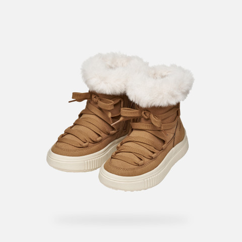 Fur-trimmed ankle boots LAQUINNY GIRL Whisky - image number 7 | GEOX