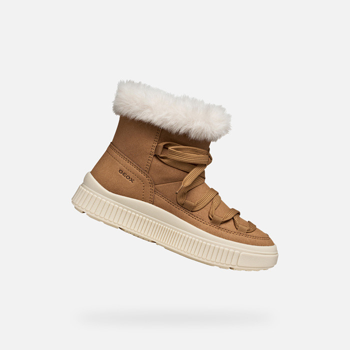 Fur-trimmed ankle boots LAQUINNY GIRL Whisky | GEOX