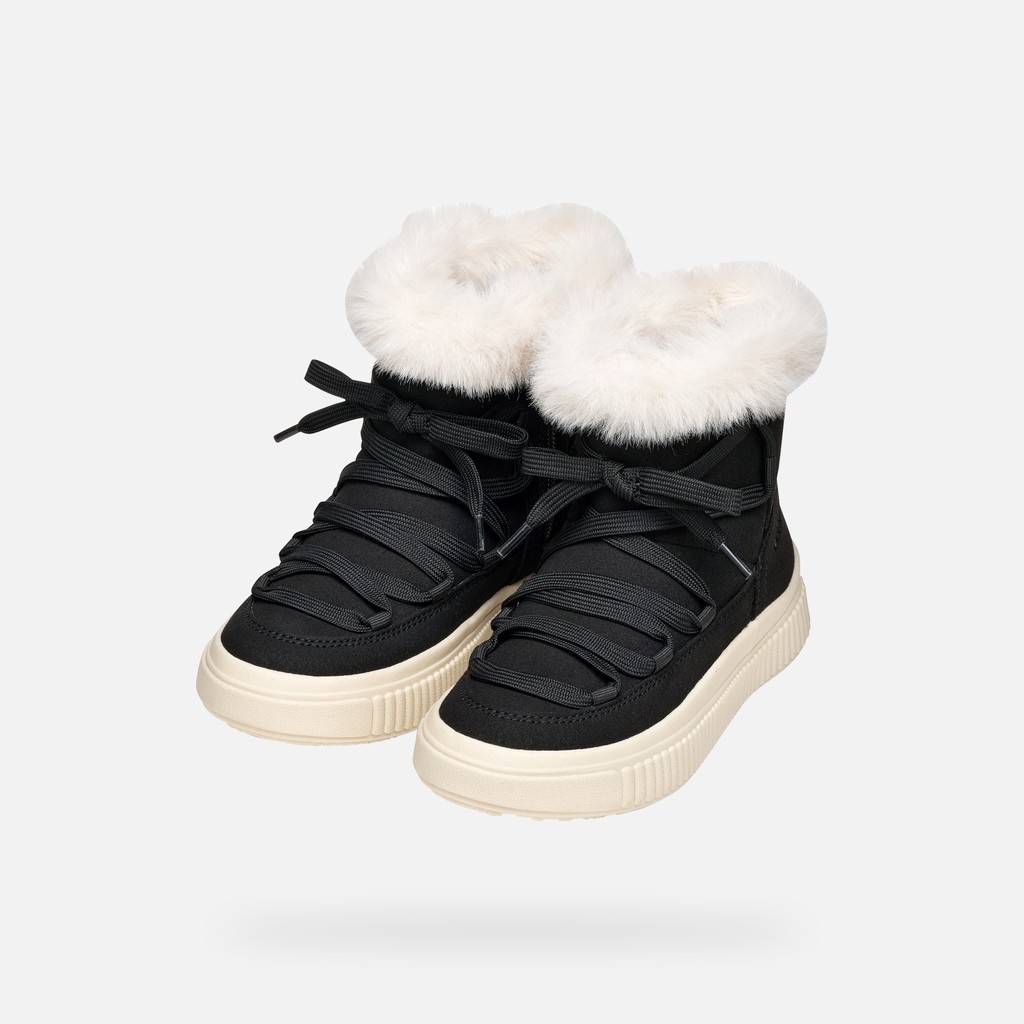 Fur-trimmed ankle boots LAQUINNY GIRL Black - image number 7 | GEOX