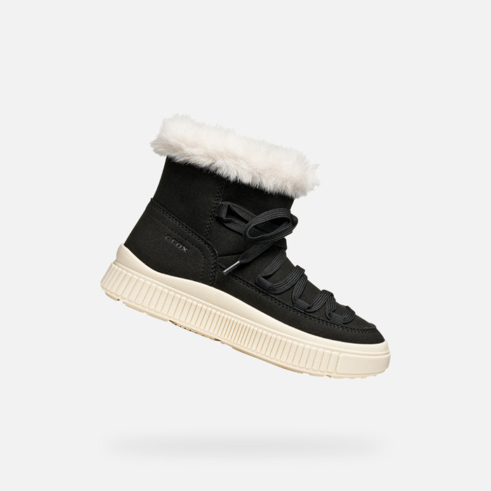 Fur-trimmed ankle boots LAQUINNY GIRL Black | GEOX
