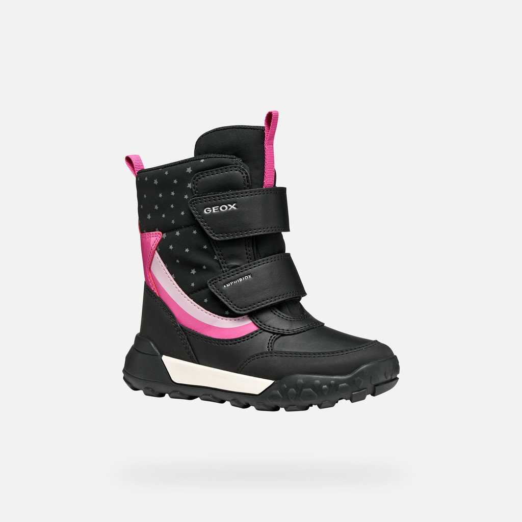 Waterproof ankle boots TREKKYUP ABX GIRL Black/Fuchsia - image number 2 | GEOX