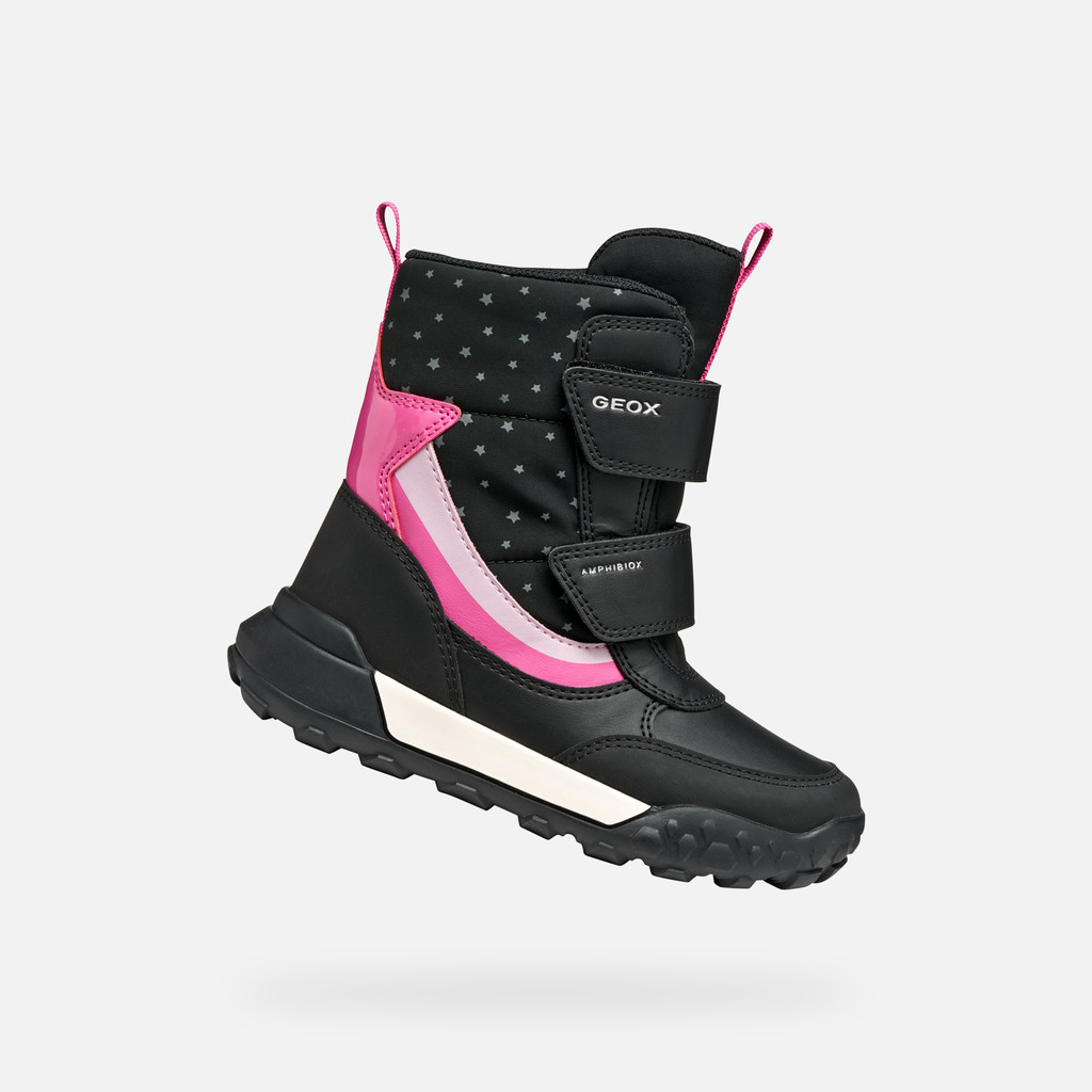 Waterproof ankle boots TREKKYUP ABX GIRL Black/Fuchsia - image number 0 | GEOX