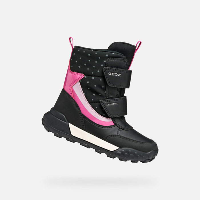 Waterproof ankle boots TREKKYUP ABX GIRL Black/Fuchsia | GEOX