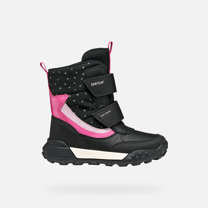 Waterproof ankle boots TREKKYUP ABX GIRL Black/Fuchsia | GEOX