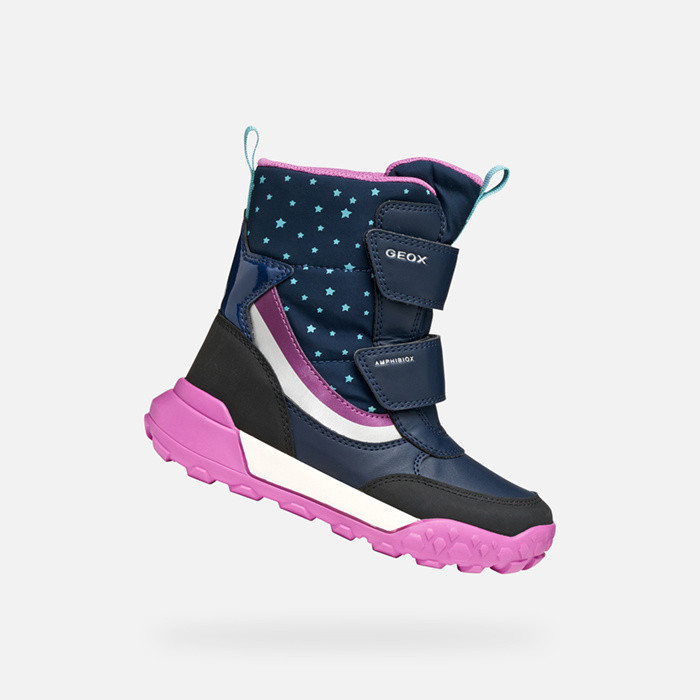 Winter boots TREKKYUP ABX GIRL Navy/Purple | GEOX