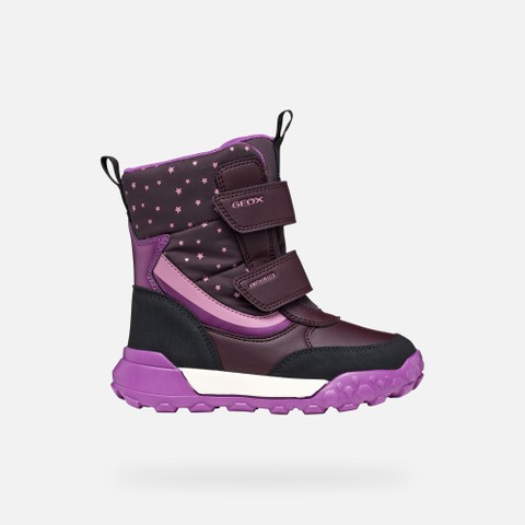 Waterproof ankle boots TREKKYUP ABX GIRL Dark burgundy/Purple - image number 1 | GEOX