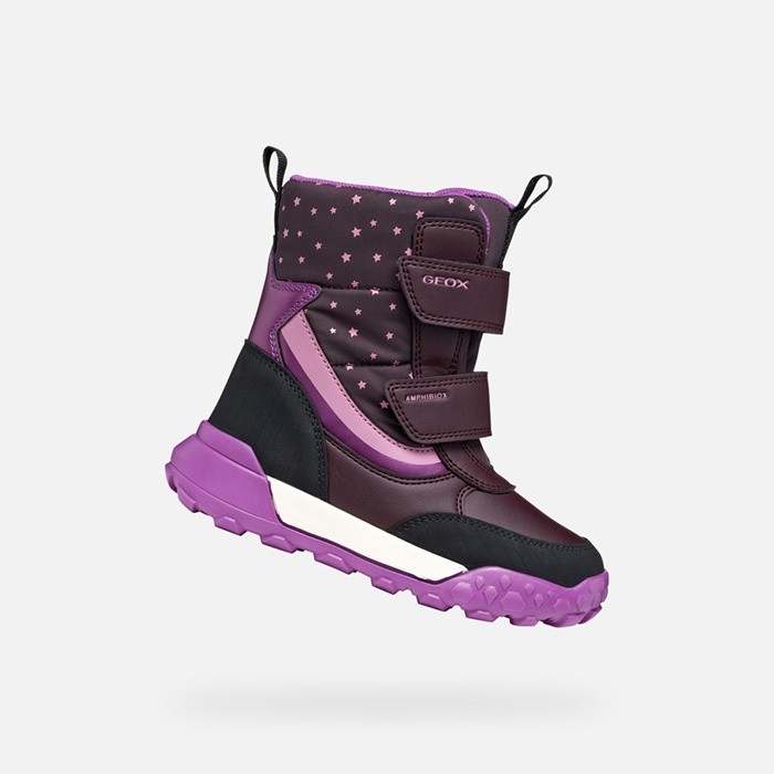 Waterproof ankle boots TREKKYUP ABX GIRL Dark burgundy/Purple | GEOX
