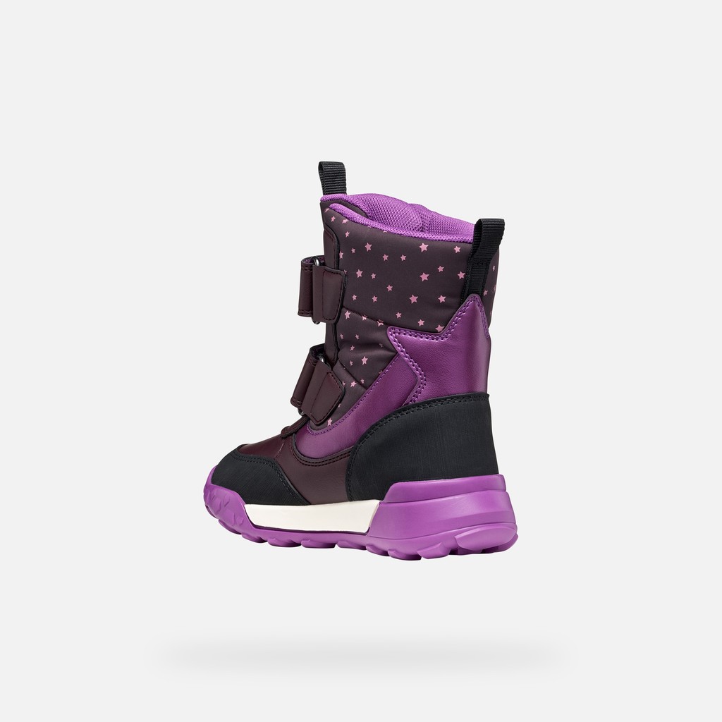 Waterproof ankle boots TREKKYUP ABX GIRL Dark burgundy/Purple - image number 3 | GEOX
