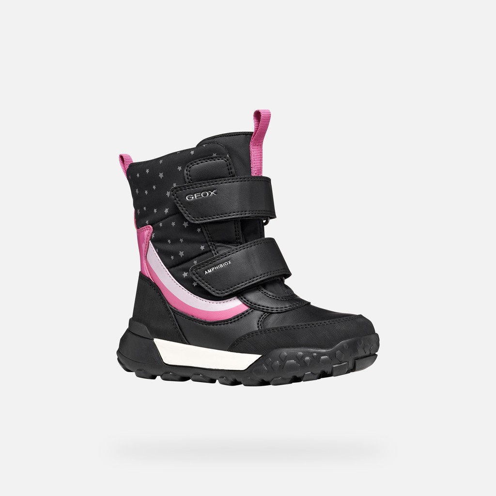Waterproof ankle boots TREKKYUP ABX GIRL Black/Fuchsia - image number 2 | GEOX