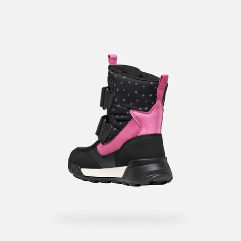 Waterproof ankle boots TREKKYUP ABX GIRL Black/Fuchsia - image number 3 | GEOX