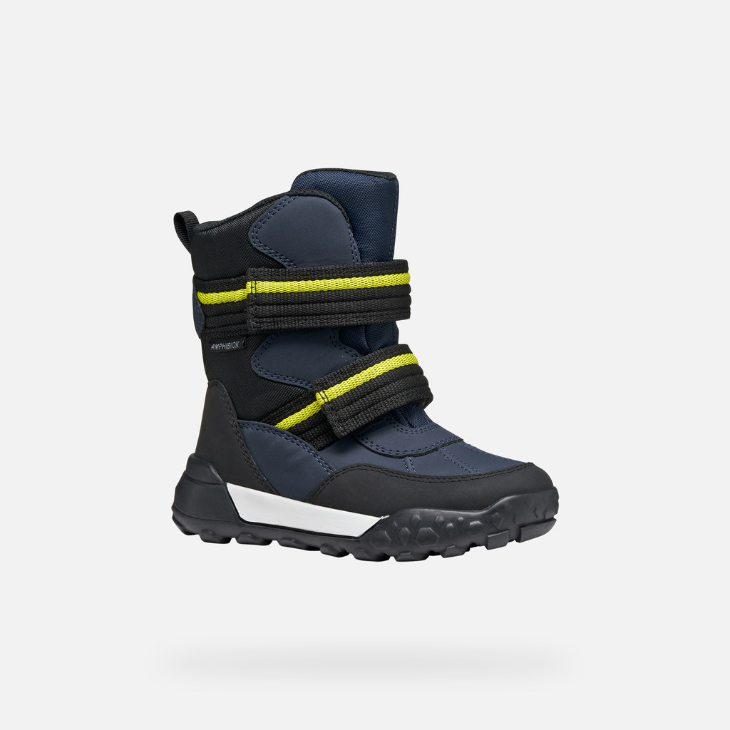 Winter boots TREKKYUP ABX BOY Navy/Lime - image number 2 | GEOX