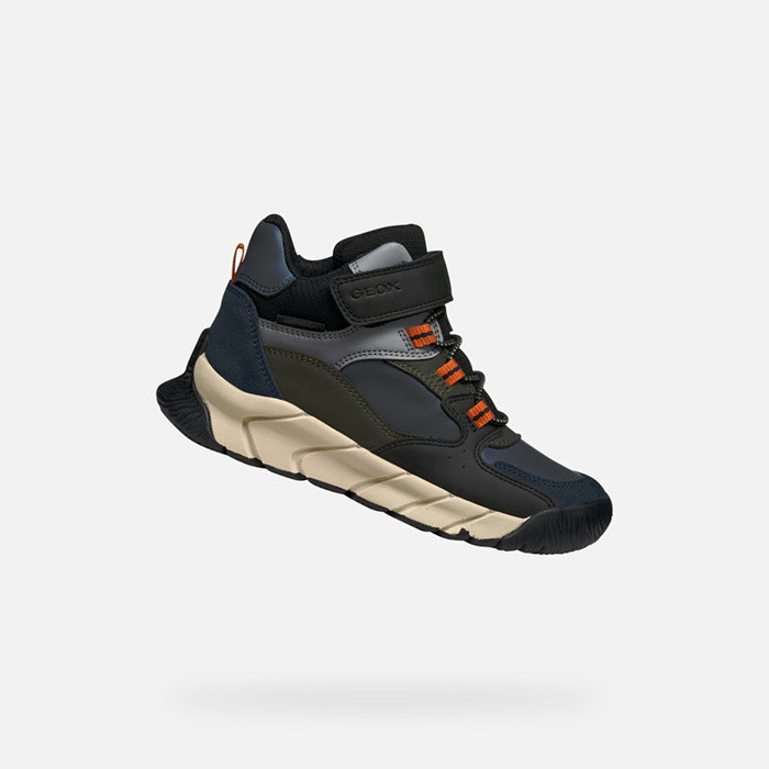 Bottillons FLEXYPER PRO ABX GARÇON Noir/Vert militaire | GEOX