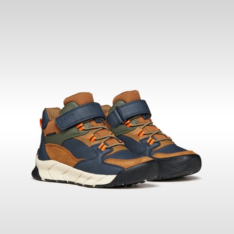 Bottines imperm&eacute;ables FLEXYPER PRO ABX GAR&Ccedil;ON Marron clair/Bleu marine - image number 7 | GEOX