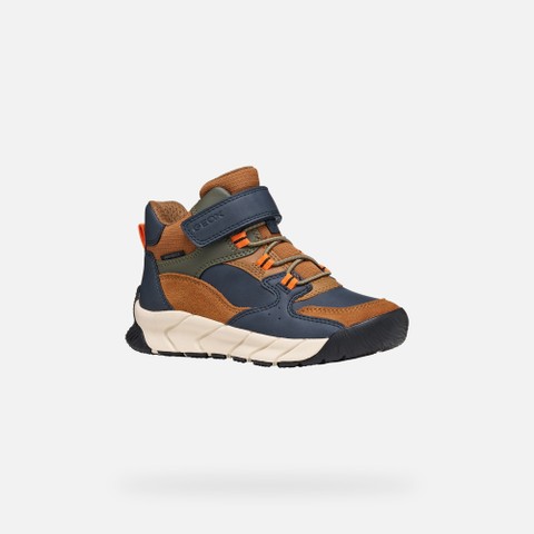 Bottines imperm&eacute;ables FLEXYPER PRO ABX GAR&Ccedil;ON Marron clair/Bleu marine - image number 2 | GEOX