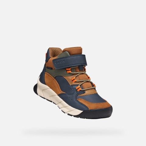 Bottines imperm&eacute;ables FLEXYPER PRO ABX GAR&Ccedil;ON Marron clair/Bleu marine - image number 4 | GEOX