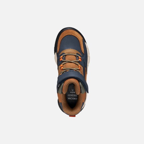 Bottines imperm&eacute;ables FLEXYPER PRO ABX GAR&Ccedil;ON Marron clair/Bleu marine - image number 5 | GEOX