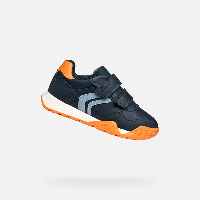 Sneakers con strappo RANN-E BAMBINO Blu navy/Arancione | GEOX