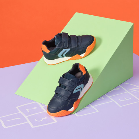 Sneakers with straps RANN-E BOY Navy/Orange - image number 7 | GEOX