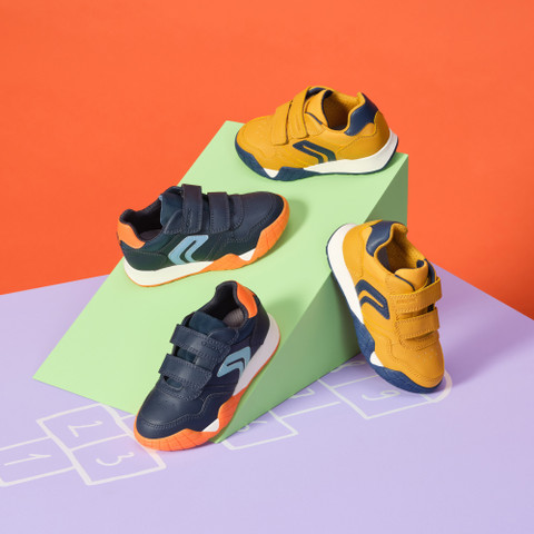 Sneakers with straps RANN-E BOY Yellow/Navy - image number 7 | GEOX