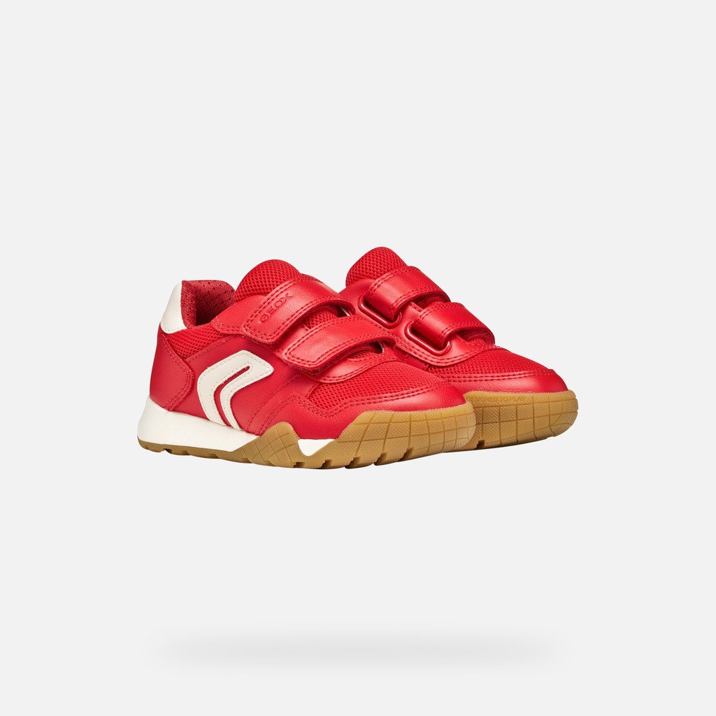Sneakers with straps RANN-E BOY Red/Light Ivory - image number 7 | GEOX